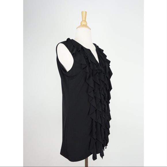 Calvin Klein black ruffled tank-size L - Picture 2 of 3